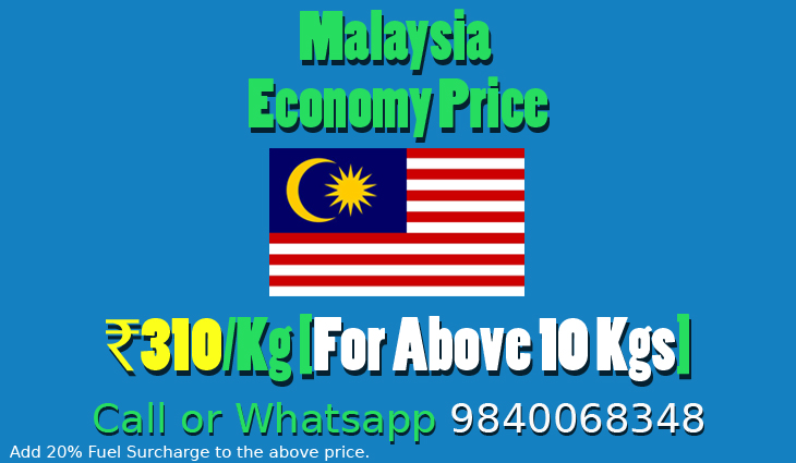 Chennai to Malaysia Courier Charges