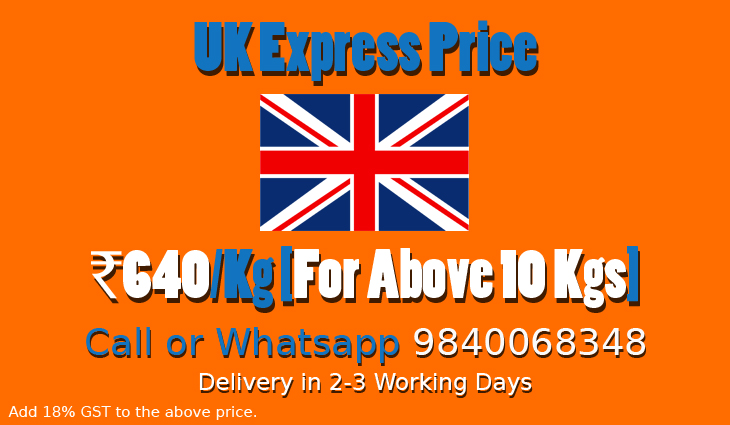 Chennai to UK Courier Charges