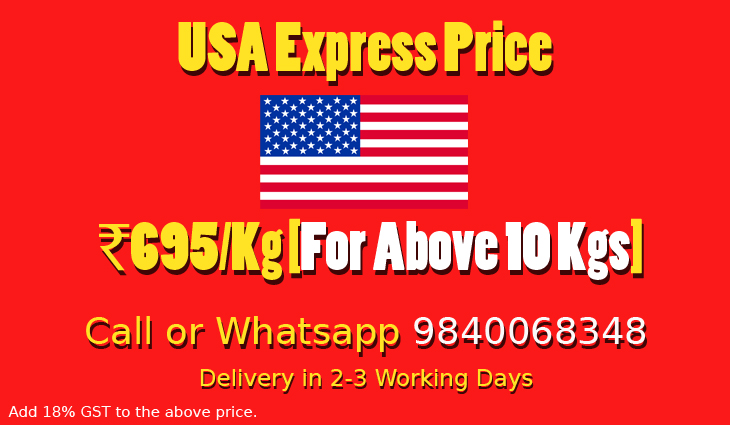 Chennai to USA Courier Charges