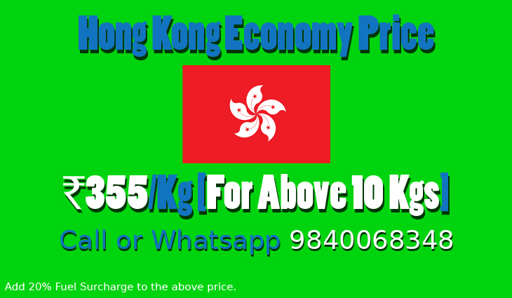 Chennai to Hong Kong Economy Courier Charges